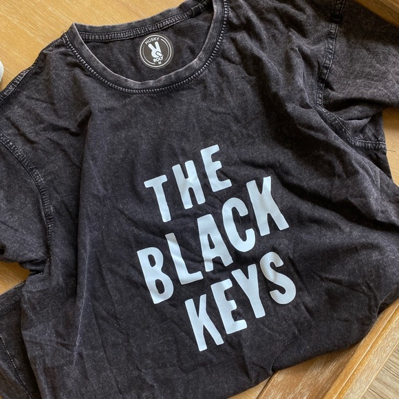 Tops - Black Keys Band Tee in Distress Black